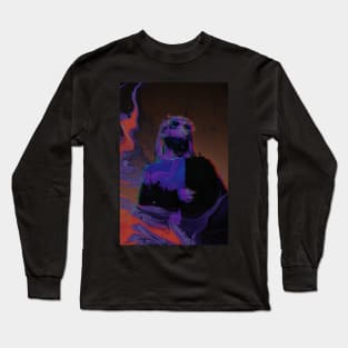 TOMO - Glitch Art Portrait Fluid Paint Long Sleeve T-Shirt